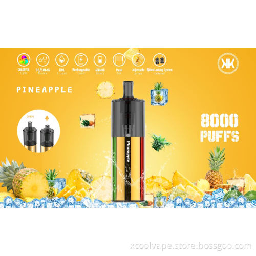 Factory wholesale XCOOL Vapor 8000 puffs disposable vapes
